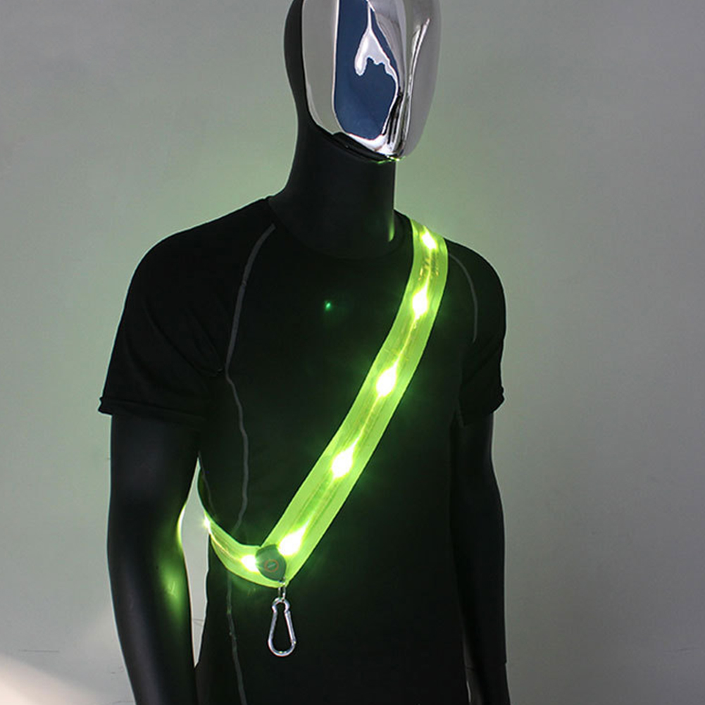 Running Gear Green - Illuminated Shoulder Straps Rechargeable LED Reflective