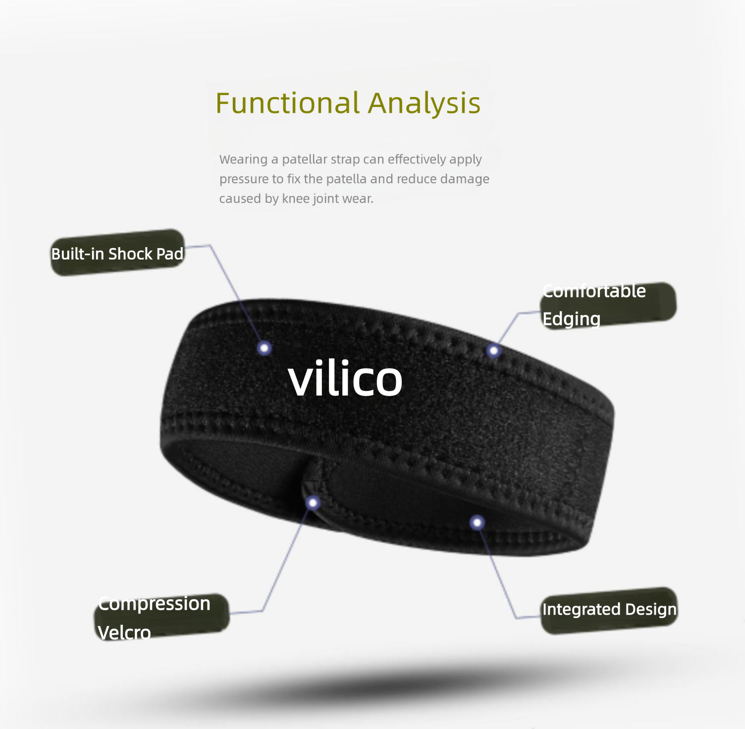1PC Patella Kneecap Band Silic - огляд і ціна Running Gear Knee